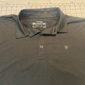 Fitted Ariattech Men's XL Shirt Polo Very Dark Gray